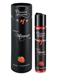 Массажное масло с ароматом клубники Huile de Massage Gourmande Fraise des Bois - 59 мл. - Plaisir Secret - купить с доставкой в Новомосковске