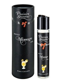 Массажное масло с ароматом пина колады Huile de Massage Gourmande Pina Colada - 59 мл. - Plaisir Secret - купить с доставкой в Новомосковске