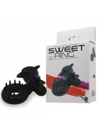 Чёрное эрекционное виброкольцо Sweet Ring с дельфинчиком - Baile - в Новомосковске купить с доставкой