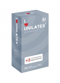 Презервативы с рёбрами Unilatex Ribbed - 12 шт. + 3 шт. в подарок - Unilatex - купить с доставкой в Новомосковске
