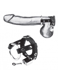 Утяжка на пенис на замочке Duo Cock And Ball Lock - BlueLine - купить с доставкой в Новомосковске