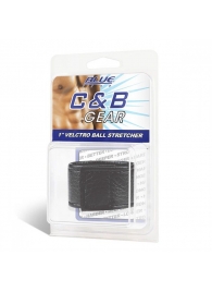 Чёрная утяжка на мошонку 1  Velcro Ball Stretcher - BlueLine - купить с доставкой в Новомосковске