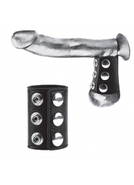 Утяжка на пенис на кнопочках 100% PVC STRAP WITH METAL SNAP - BlueLine - купить с доставкой в Новомосковске