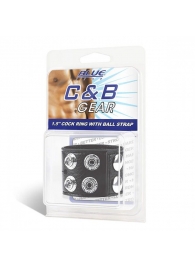 Ремень на член и мошонку 1.5  Cock Ring With Ball Strap - BlueLine - купить с доставкой в Новомосковске