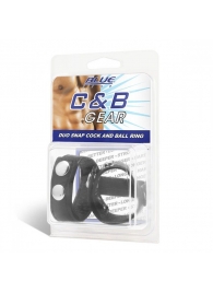 Утяжка на пенис с клёпками Duo Snap Cock And Ball Ring - BlueLine - купить с доставкой в Новомосковске