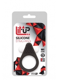 Чёрное эрекционное кольцо LIT-UP SILICONE STIMU RING 1 BLACK - Dream Toys - в Новомосковске купить с доставкой