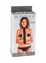 Ошейник с длинной лентой и наручниками Strap Bondage Kit Plus Size - Lola Games - купить с доставкой в Новомосковске