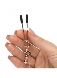 Золотистые зажимы для сосков и клитора All Sensation Nipple and Clitoral Chain - Fifty Shades of Grey - купить с доставкой в Новомосковске