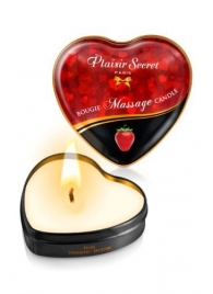 Массажная свеча с ароматом клубники Bougie Massage Candle - 35 мл. - Plaisir Secret - купить с доставкой в Новомосковске