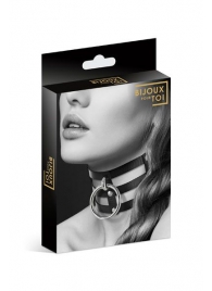 Чёрный тройной чокер с большим кольцом - Bijoux Pour Toi - купить с доставкой в Новомосковске