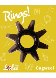 Чёрное эрекционное кольцо Rings Cogweel - Lola Games - в Новомосковске купить с доставкой