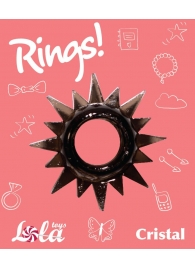 Чёрное эрекционное кольцо Rings Cristal - Lola Games - в Новомосковске купить с доставкой
