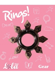 Чёрное эрекционное кольцо Rings Gear - Lola Games - в Новомосковске купить с доставкой