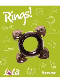 Чёрное эрекционное кольцо Rings Screw - Lola Games - в Новомосковске купить с доставкой