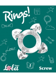 Прозрачное эрекционное кольцо Rings Screw - Lola Games - в Новомосковске купить с доставкой
