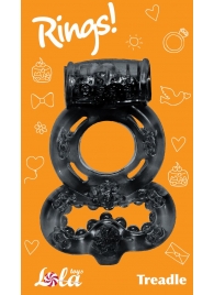 Чёрное эрекционное кольцо Rings Treadle с подхватом - Lola Games - в Новомосковске купить с доставкой