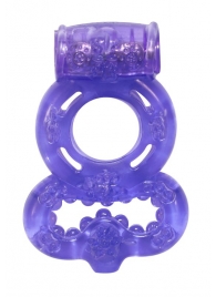 Фиолетовое эрекционное кольцо Rings Treadle с подхватом - Lola Games - в Новомосковске купить с доставкой