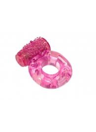 Розовое эрекционное кольцо с вибрацией Rings Axle-pin - Lola Games - в Новомосковске купить с доставкой