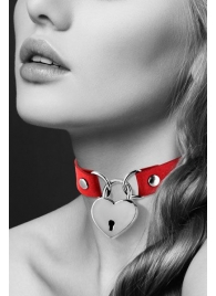 Красный чокер с замком в форме сердца - Bijoux Pour Toi - купить с доставкой в Новомосковске