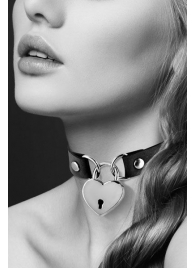 Черный чокер с замком в форме сердца - Bijoux Pour Toi - купить с доставкой в Новомосковске