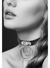 Черный чокер с двумя кольцами - Bijoux Pour Toi - купить с доставкой в Новомосковске