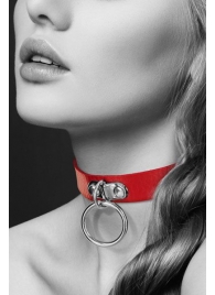 Красный узенький чокер с кольцом - Bijoux Pour Toi - купить с доставкой в Новомосковске