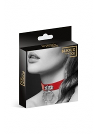 Красный узенький чокер с кольцом - Bijoux Pour Toi - купить с доставкой в Новомосковске