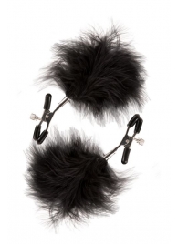 Зажимы для сосков с пухом FEATHERED NIPPLE CLAMPS - Blush Novelties - купить с доставкой в Новомосковске