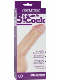 Насадка-реалистик для трусиков Vac-U-Lock 5  Realistic - 12,7 см. - Doc Johnson - купить с доставкой в Новомосковске