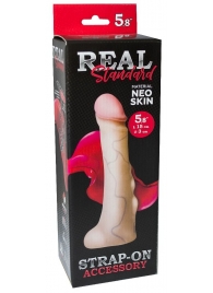 Реалистичная насадка с мошонкой REAL Standard - 18 см. - LOVETOY (А-Полимер) - купить с доставкой в Новомосковске