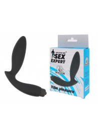 Чёрный вибростимулятор простаты Sex Expert Vibe Pleasure - Sex Expert - в Новомосковске купить с доставкой