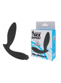 Чёрный вибростимулятор простаты Sex Expert Vibe Pleasure - Sex Expert - в Новомосковске купить с доставкой