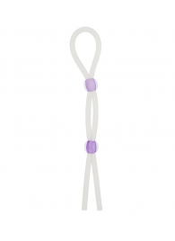 Прозрачное эрекционное кольцо-лассо SILICONE LASSO COCK RING DUAL BEADS - NMC - в Новомосковске купить с доставкой