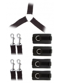 Комплект наручников и поножей LUXURIOUS BED RESTRAINT CUFF SET - Blush Novelties - купить с доставкой в Новомосковске