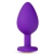 Фиолетовая анальная пробка Bling Plug Large с золотистым стразом - 9,5 см. - Blush Novelties - купить с доставкой в Новомосковске