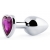 Серебристая анальная пробка с фиолетовым кристаллом-сердечком - 8 см. - Anal Jewelry Plug - купить с доставкой в Новомосковске