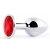 Серебристая анальная пробка с красным стразом - 7,2 см. - Anal Jewelry Plug - купить с доставкой в Новомосковске