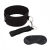Черный ошейник с длинным поводком Collar and Leash Set - Lux Fetish - купить с доставкой в Новомосковске
