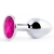Серебристая анальная пробка с малиновым кристаллом - 7,2 см. - Anal Jewelry Plug - купить с доставкой в Новомосковске