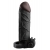 Чёрная вибронасадка с кольцом Vibrating Real Feel 2 Extension - 16 см. - Pipedream - в Новомосковске купить с доставкой