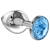 Большая серебристая анальная пробка Diamond Light blue Sparkle Large с голубым кристаллом - 8 см. - Lola Games - купить с доставкой в Новомосковске
