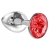 Малая серебристая анальная пробка Diamond Red Sparkle Small с красным кристаллом - 7 см. - Lola Games - купить с доставкой в Новомосковске