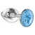 Малая серебристая анальная пробка Diamond Light blue Sparkle Small с голубым кристаллом - 7 см. - Lola Games - купить с доставкой в Новомосковске