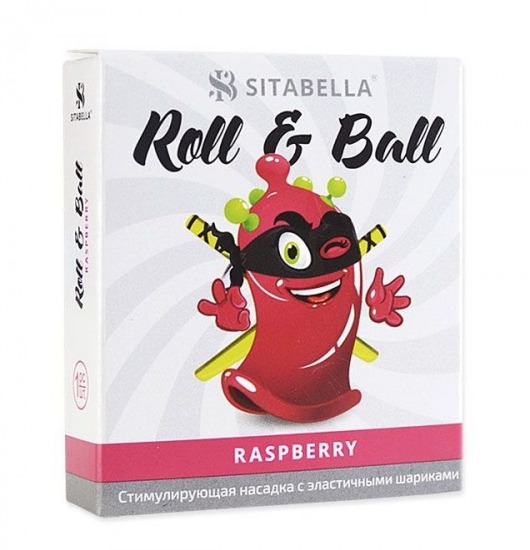 Стимулирующий презерватив-насадка Roll   Ball Raspberry - Sitabella - купить с доставкой в Новомосковске