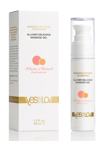 Универсальный массажный гель-смазка Allover Delicious Massage Gel с ароматом персика и аброкоса - 50 мл. - YESforLOV - купить с доставкой в Новомосковске