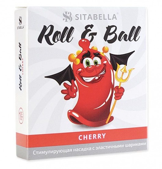 Стимулирующий презерватив-насадка Roll   Ball Cherry - Sitabella - купить с доставкой в Новомосковске