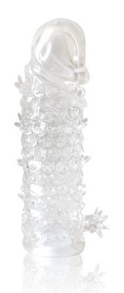 Закрытая прозрачная рельефная насадка Crystal sleeve - 13 см. - Erowoman-Eroman - в Новомосковске купить с доставкой