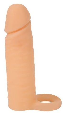 Насадка на фаллос с кольцом для мошонки - 16 см. - Sex Expert - в Новомосковске купить с доставкой