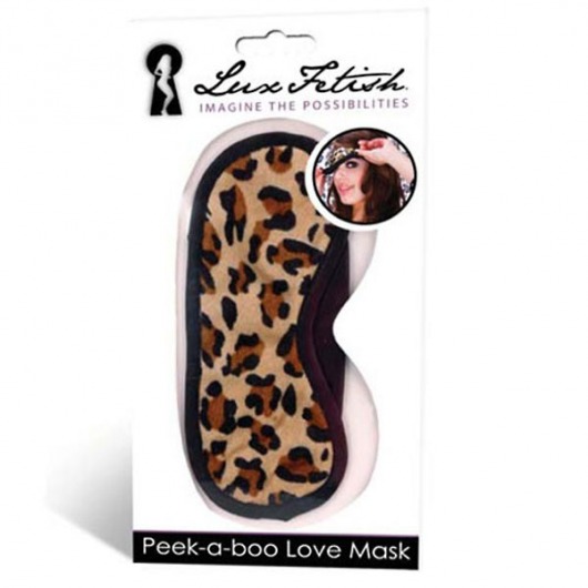 Леопардовая маска на глаза Peek-a-Boo - Lux Fetish - купить с доставкой в Новомосковске