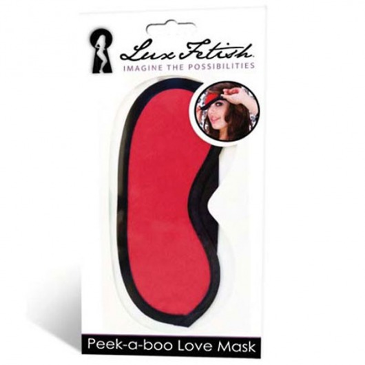 Красная маска на глаза Peek-a-Boo - Lux Fetish - купить с доставкой в Новомосковске